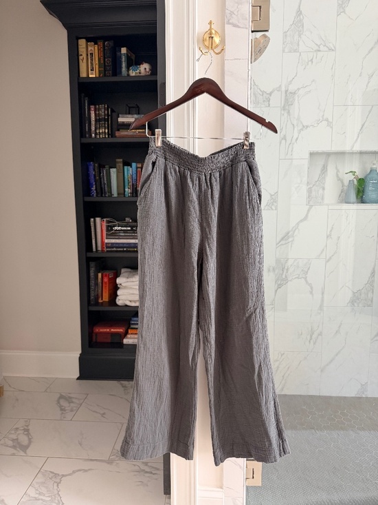 faherty Pants - Faherty Grey-Blue Muslin Pants- size L